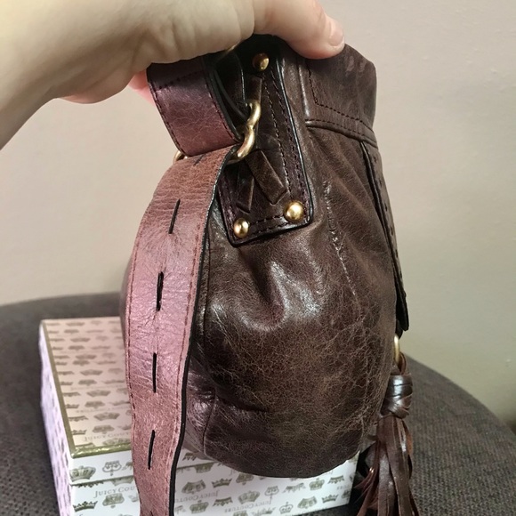 Juicy Couture vintage leather bag boho hobo - Picture 6 of 12